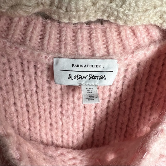 Paris Atelier & Other Stories Wool Mohair Blend Pink Sweater Size Small - Picture 4 of 6